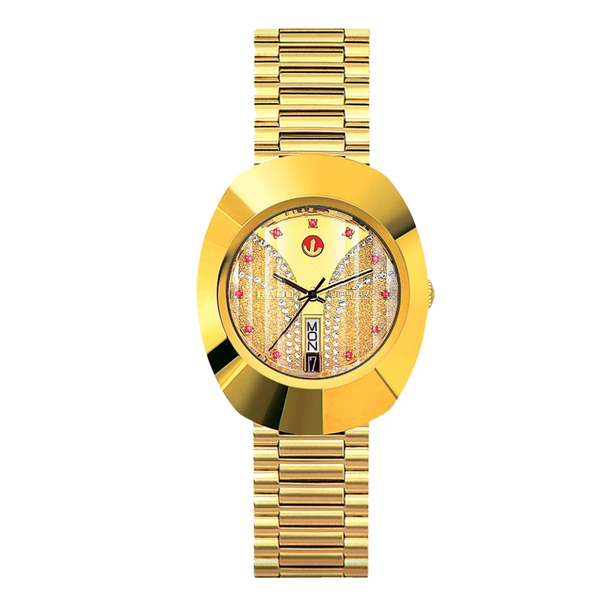 Rado DiaStar Gold Stainless Steel Gold Dial Automatic Watch for Gents - R12413033