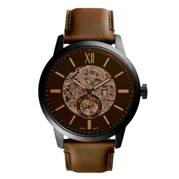 Fossil Townsman Brown Leather Strap Brown Dial Automatic Watch for Gents - ME3155