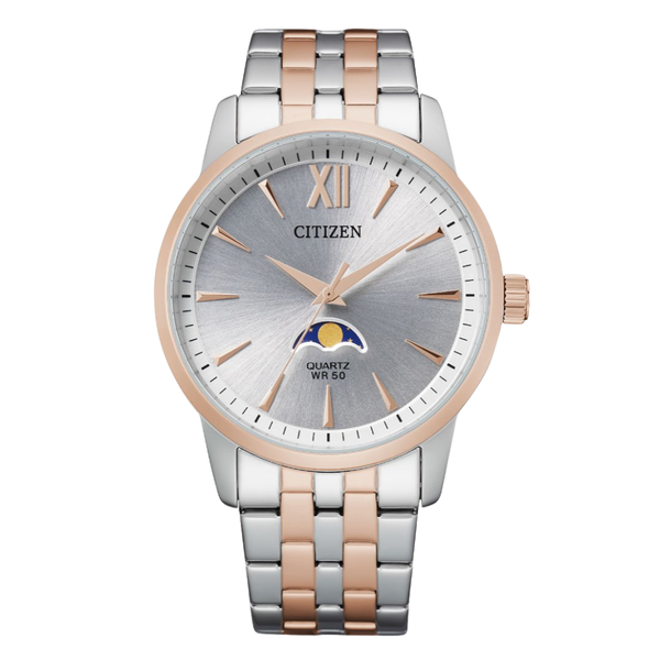 Citizen Two-Tone Stainless Steel Bracelet Silver Analog Quartz Watch for Men – AK5006-58A