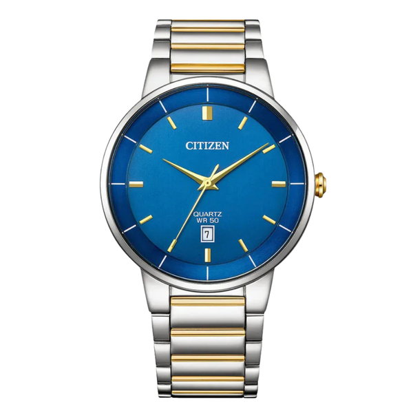 Citizen Two-tone Stainless Steel Blue Dial Quartz Watch for Gents - BI5124-50L
