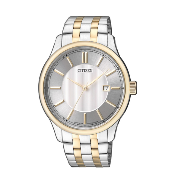 Citizen Two-tone Stainless Steel Silver Dial Quartz Watch for Gents - BI1054-55A