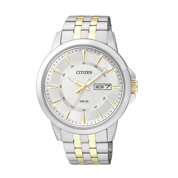 Citizen Two-tone Stainless Steel Silver Dial Quartz Watch for Gents - BF2018-52A
