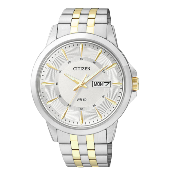 Citizen Two-tone Stainless Steel Silver Dial Quartz Watch for Gents - BF2018-52A