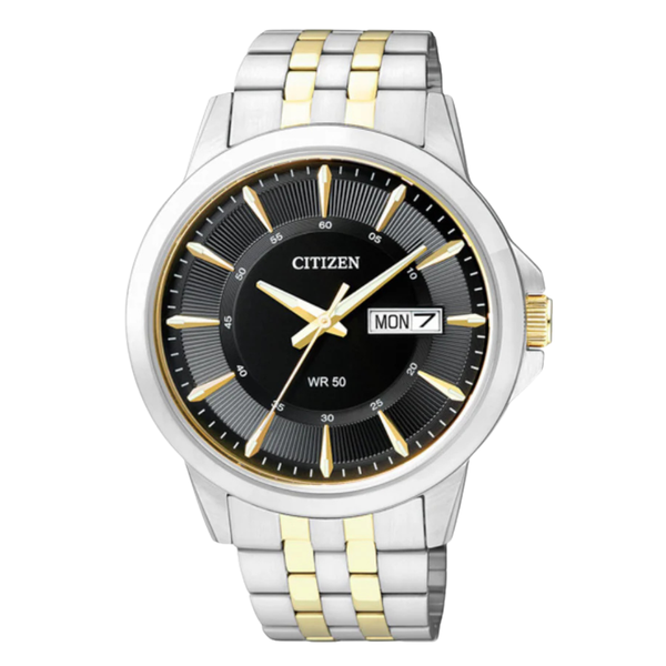 Citizen Two-tone Stainless Steel Black Dial Quartz Watch for Gents - BF2018-52E