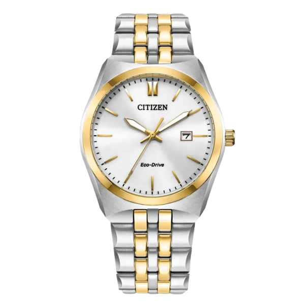 Citizen Eco-Drive Two-tone Stainless Steel White Dial Quartz Watch for Gents - BM7334-58B