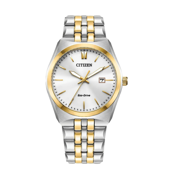 Citizen Eco-Drive Two-tone Stainless Steel White Dial Quartz Watch for Gents - BM7334-58B