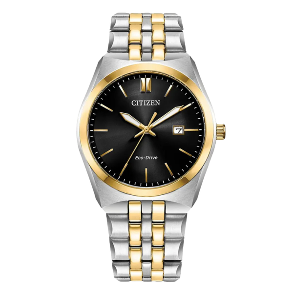 Citizen Eco-Drive Two-tone Stainless Steel Black Dial Quartz Watch for Gents - BM7334-58E