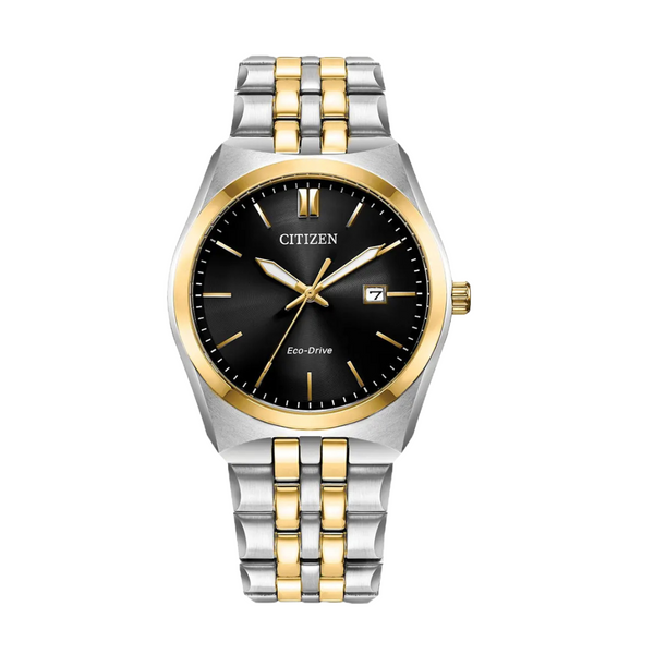 Citizen Eco-Drive Two-tone Stainless Steel Black Dial Quartz Watch for Gents - BM7334-58E