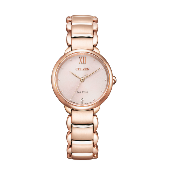 Citizen Eco-Drive Gold Stainless Steel Beige Dial Quartz Watch for Ladies - EM0922-81X