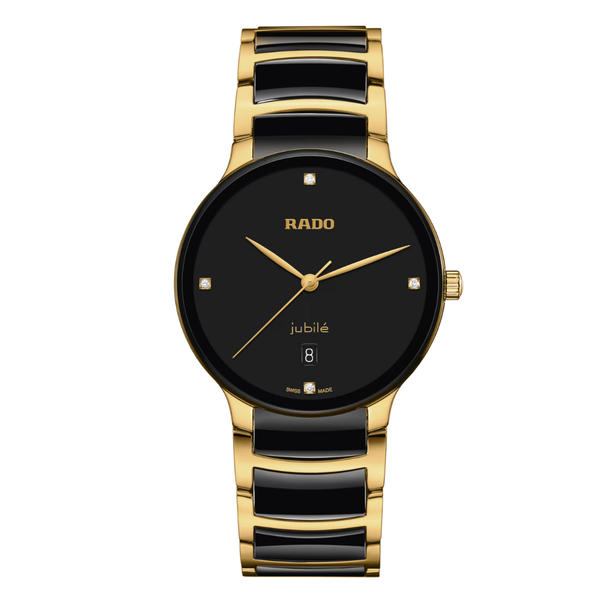 Rado Centrix Two-tone Stainless Steel Black Dial Automatic Watch for Unisex - R30022712
