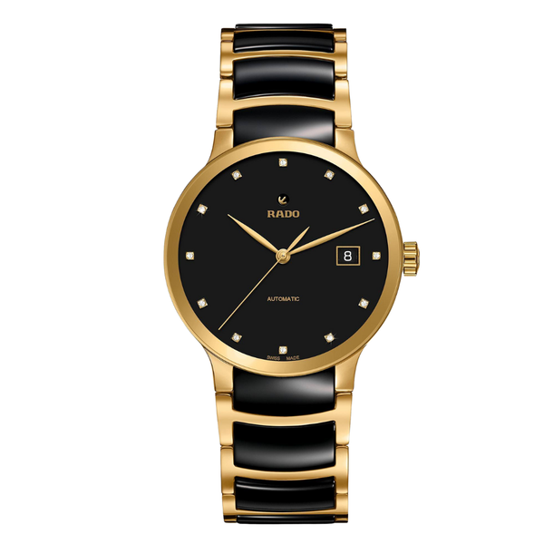 Rado Centrix Two-tone High-tech ceramic Black Dial Automatic Watch for Gents - R30079762