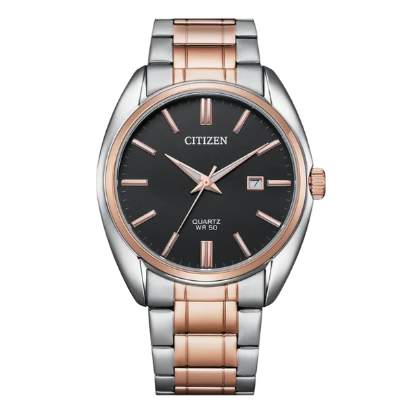 Citizen Two-tone Stainless Steel Black Dial Quartz Watch for Gents - Bi5104-57E