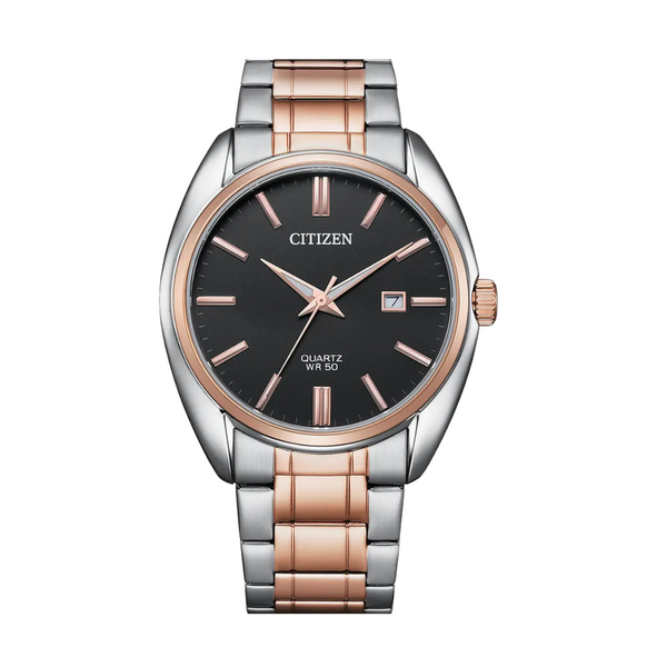 Citizen Two-tone Stainless Steel Black Dial Quartz Watch for Gents - Bi5104-57E