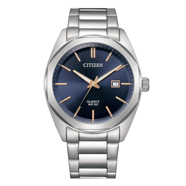 Citizen Silver Stainless Steel Blue Dial Quartz Watch for Gents - BI5110-54H