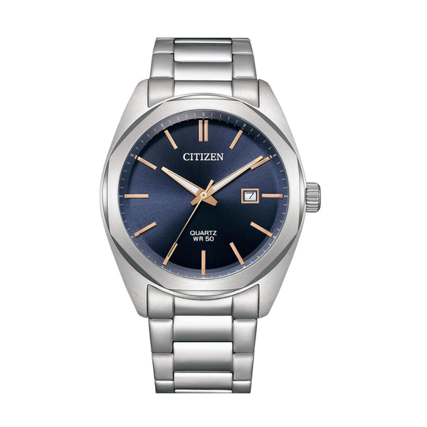 Citizen Silver Stainless Steel Blue Dial Quartz Watch for Gents - BI5110-54H