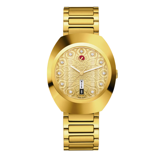 Rado DiaStar Gold Stainless Steel Gold Dial Automatic Watch for Gents - R12161643