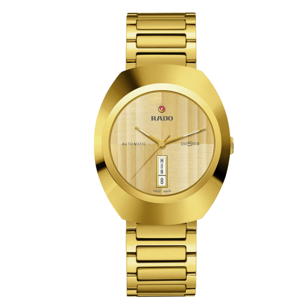 Rado DiaStar Gold Stainless Steel Gold Dial Automatic Watch for Gents - R12161253