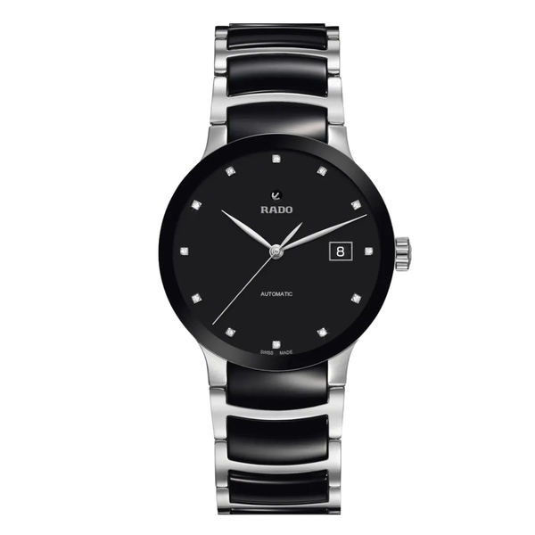 Rado Centrix Two-tone Stainless Steel Black Dial Automatic Watch for Gents - R30941752