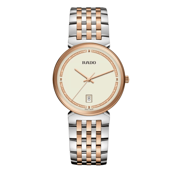 Rado Florence Two-tone Stainless Steel Gold Dial Quartz Watch for Gents - R48912403