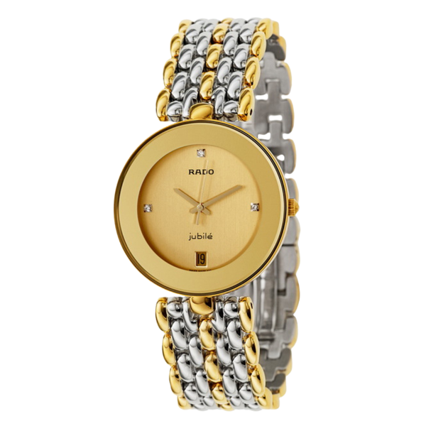 Rado Florence Two-tone Stainless Steel Gold Dial Quartz Watch for Gents - R48793723