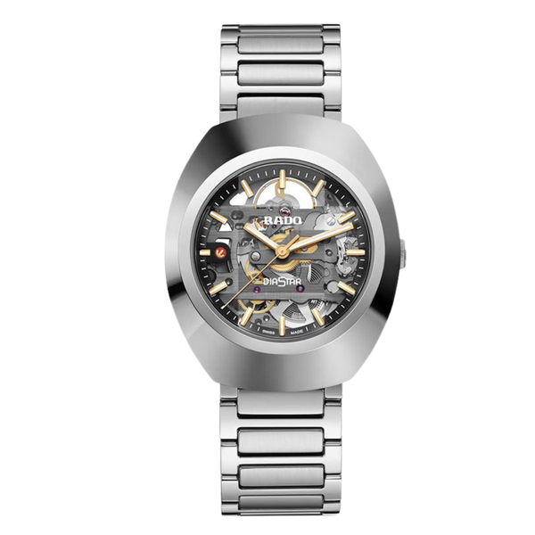 Rado DiaStar Silver Tone Stainless Steel Black Dial Automatic Watch for Gents - R12162153