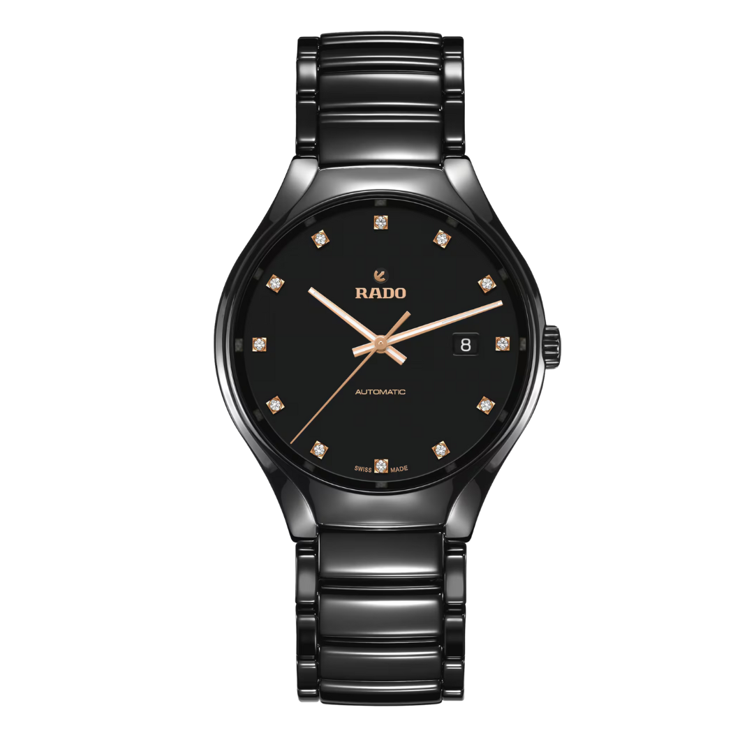 Rado True Round Black High-tech ceramic Black Dial Automatic Watch for ...