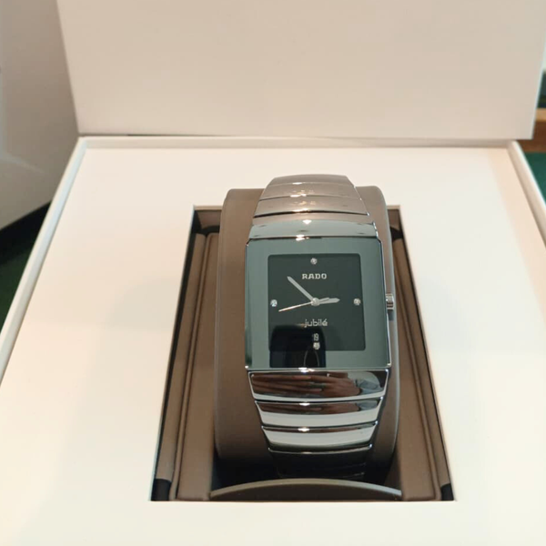 Rado High-polish silver tone Ceramic Black Dial Quartz Watch for Ladies - R13332742