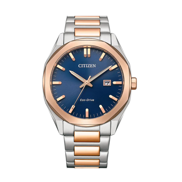 Citizen Eco-Drive Two-tone Stainless Steel Blue Dial Quartz Watch for Gents - BM7606-84L