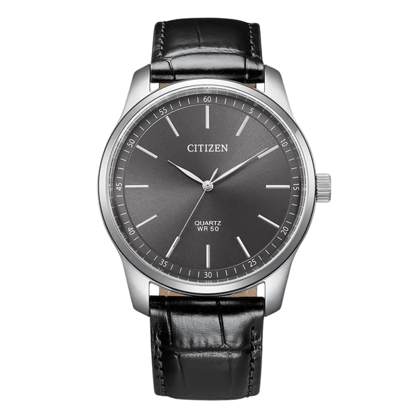 Citizen Black Leather Black Dial Quartz Watch for Gents - BH5001-05H