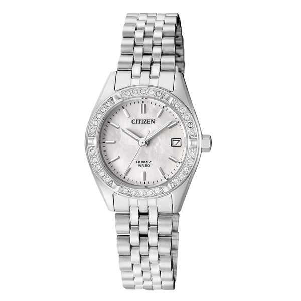 Citizen Silver Stainless Steel Silver Dial Quartz Watch for Ladies - EU6060-55D