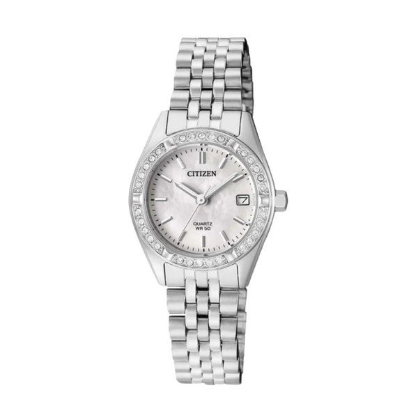 Citizen Silver Stainless Steel Silver Dial Quartz Watch for Ladies - EU6060-55D