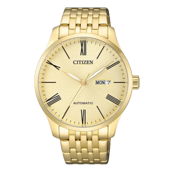 Citizen Gold Stainless Steel Champagne Dial Automatic Watch for Gents - NH8352-53P
