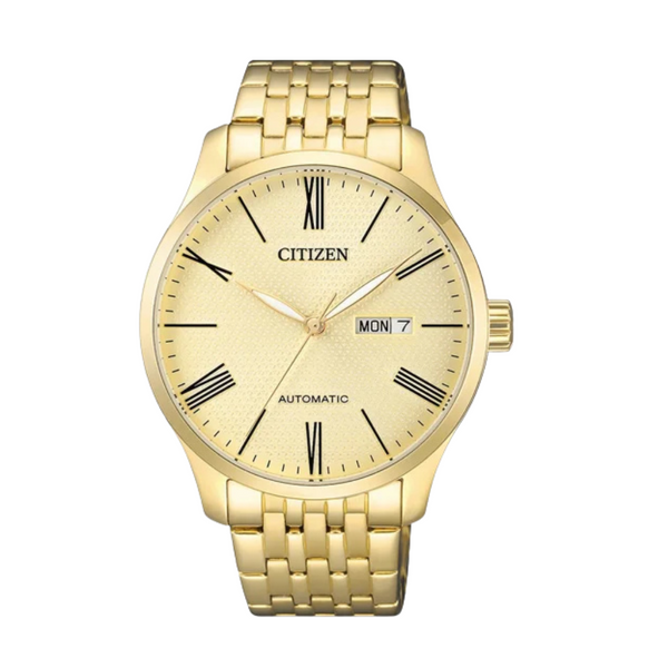 Citizen Gold Stainless Steel Champagne Dial Automatic Watch for Gents - NH8352-53P