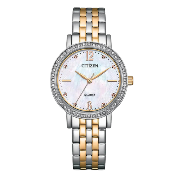 Citizen Two-tone Stainless Steel Mother of Pearl Dial Quartz Watch for Ladies - EL3106-59D