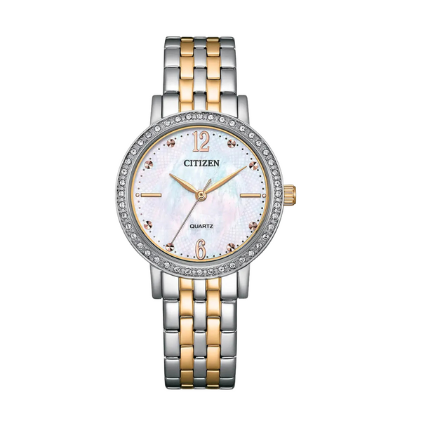 Citizen Two-tone Stainless Steel Mother of Pearl Dial Quartz Watch for Ladies - EL3106-59D