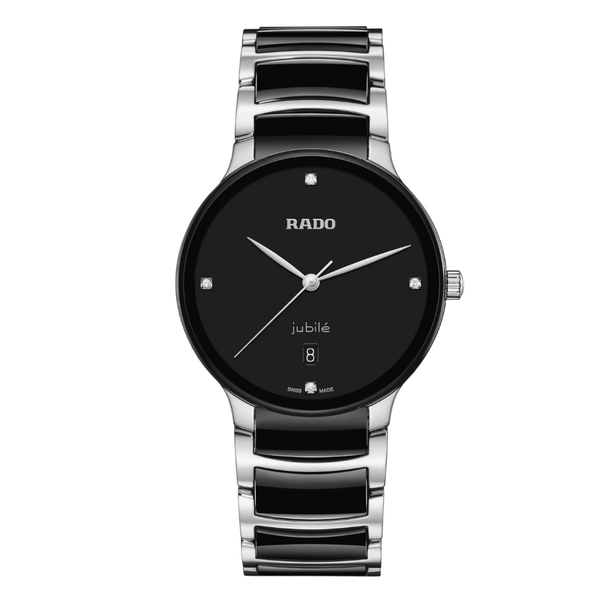 Rado Centrix Two-tone Stainless Steel Black Dial Automatic Watch for Unisex - R30021712