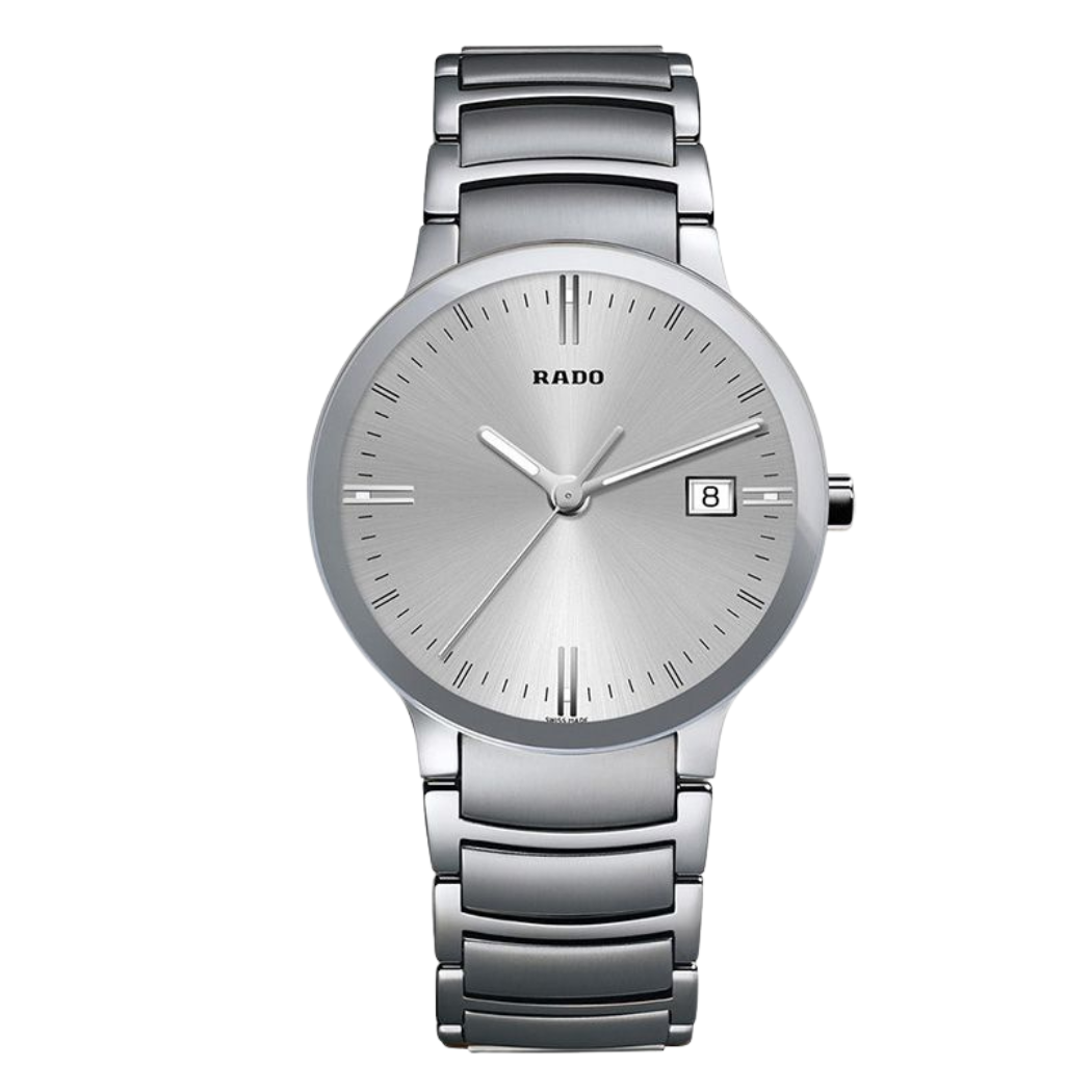 Rado Centrix Silver Tone Stainless Steel Silver Dial Quartz Watch for ...