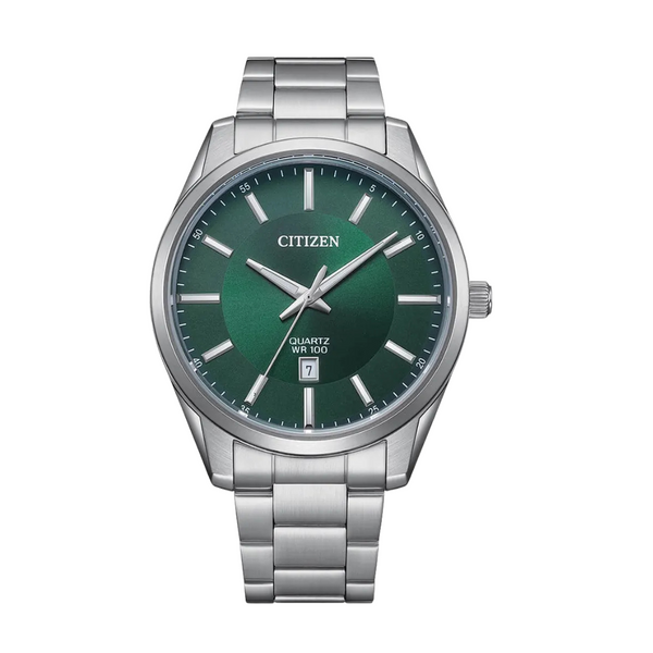 Citizen Silver Stainless Steel Green Dial Quartz Watch for Gents - BI1031-51Z