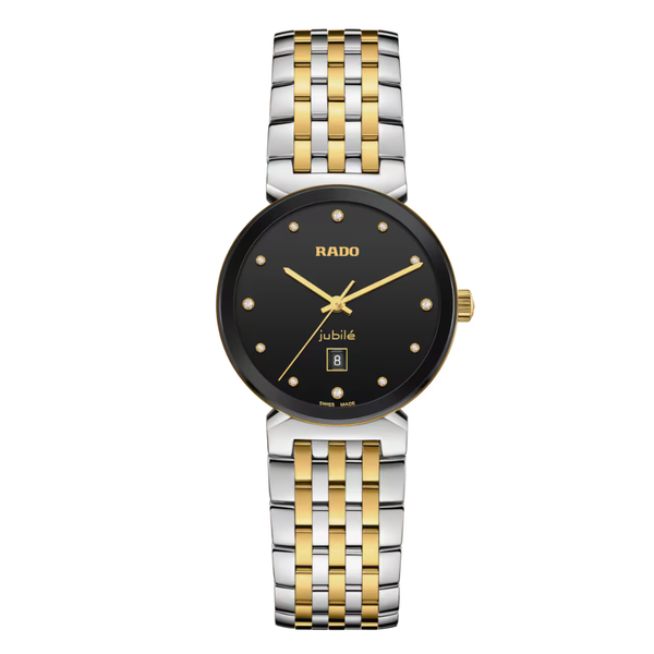 Rado Florence Two-tone Stainless Steel Black Dial Quartz Watch for Ladies - R48913743