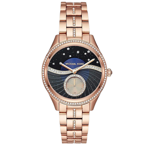 Michael Kors Lauryn Crystal Rose Gold Stainless Steel Multicolour Dial Quartz Watch for Ladies - MK3723