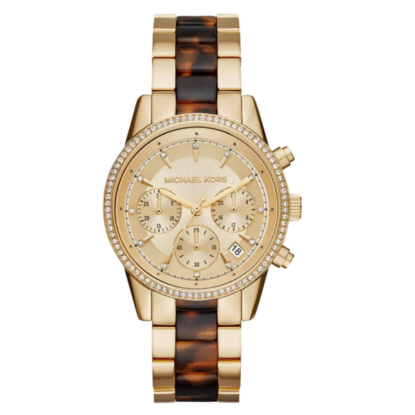 Michael Kors Ritz Two-Tone Stainless Steel Dial Chronograph Quartz Watch for Ladies - MK6322