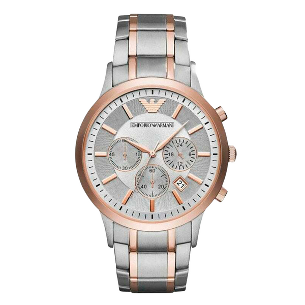 EMPORIO ARMANI Dress Two-Tone Stainless Steel Grey Dial Quartz Watch for Gents - AR11077