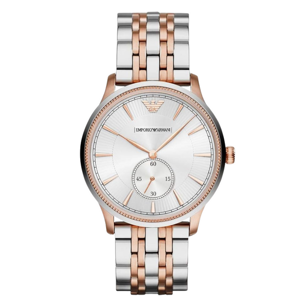 EMPORIO ARMANI Classic Two-Tone Stainless Steel White Dial Quartz Watch for Gents - AR1839