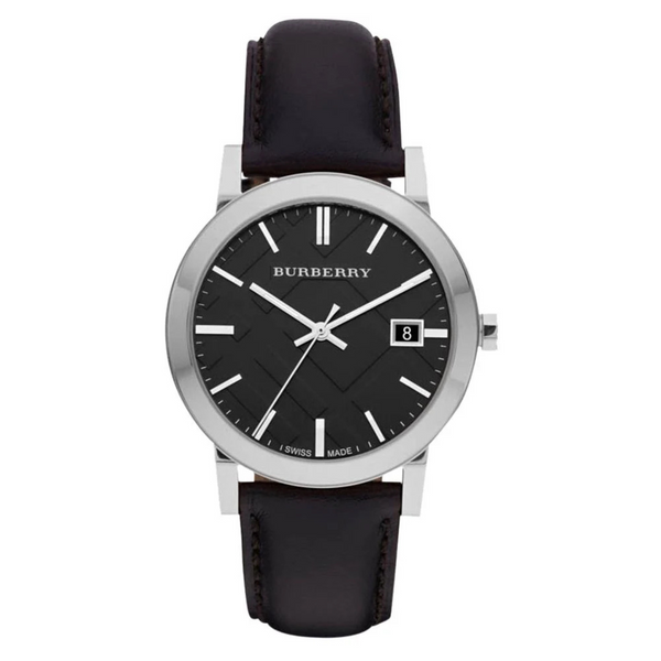 Burberry Black Leather Strap Black Dial Quartz Watch for Gents - BU9009