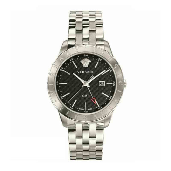 Versace Univers Silver Stainless Steel Black Dial Quartz Watch for Gents - VEBK00418