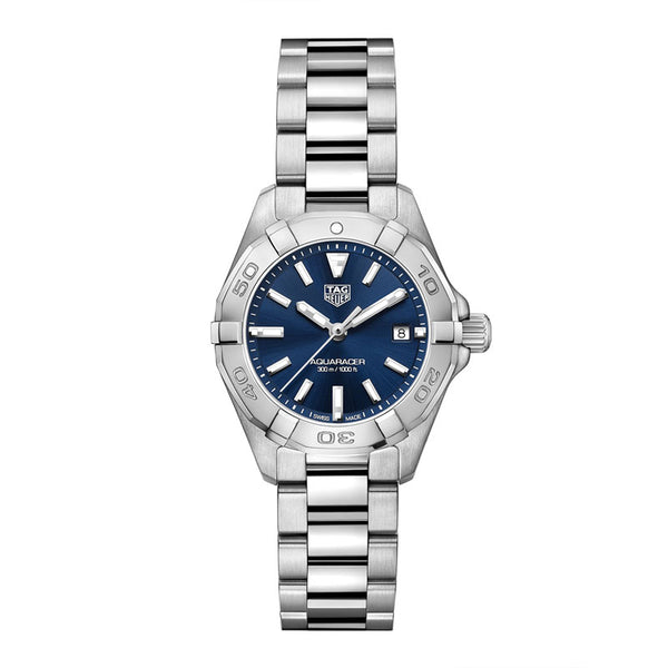 Tag Heuer Aquaracer Silver Stainless Steel Blue Dial Quartz Watch for Ladies- WBD1412.BA0741