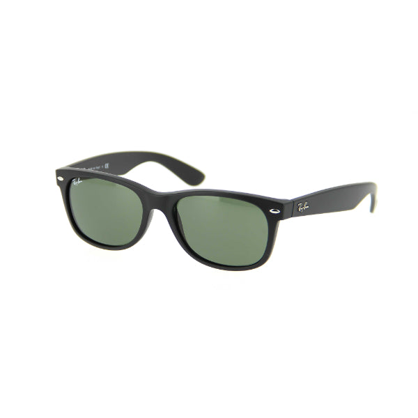Ray‑Ban RB 2132 622 New Wayfarer Classic – Matte Rubber Black Frame / G‑15 Green Lens – 55 mm