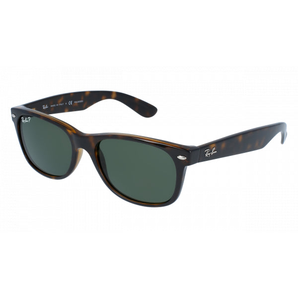 Ray‑Ban RB 2132/P 902/58 New Wayfarer Classic Polarized – Polished Tortoise Frame / G‑15 Polarized Green Lens – 55 mm