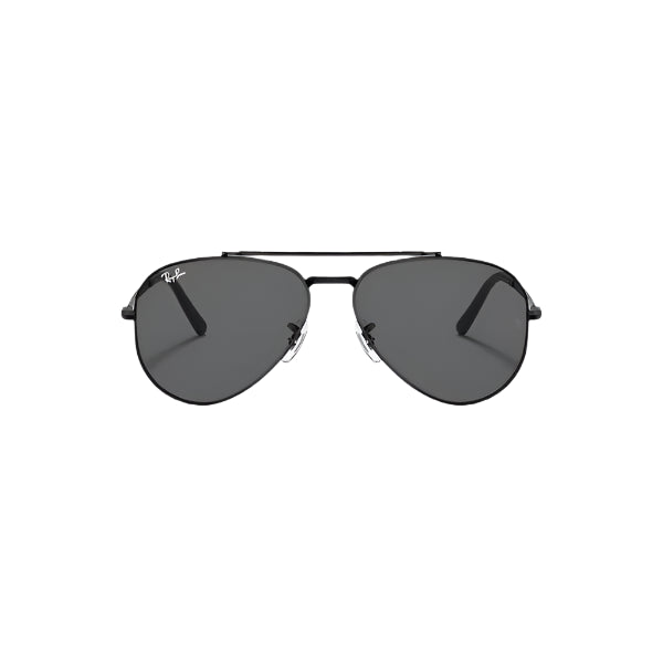 Ray‑Ban RB3625 002/B1 New Aviator – Polished Black Metal Frame with Dark Grey Crystal Lenses – 58‑14