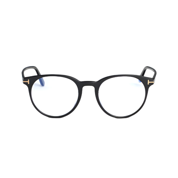 Tom Ford TF 5695‑F‑B Round Black Acetate Eyeglasses – 51‑20